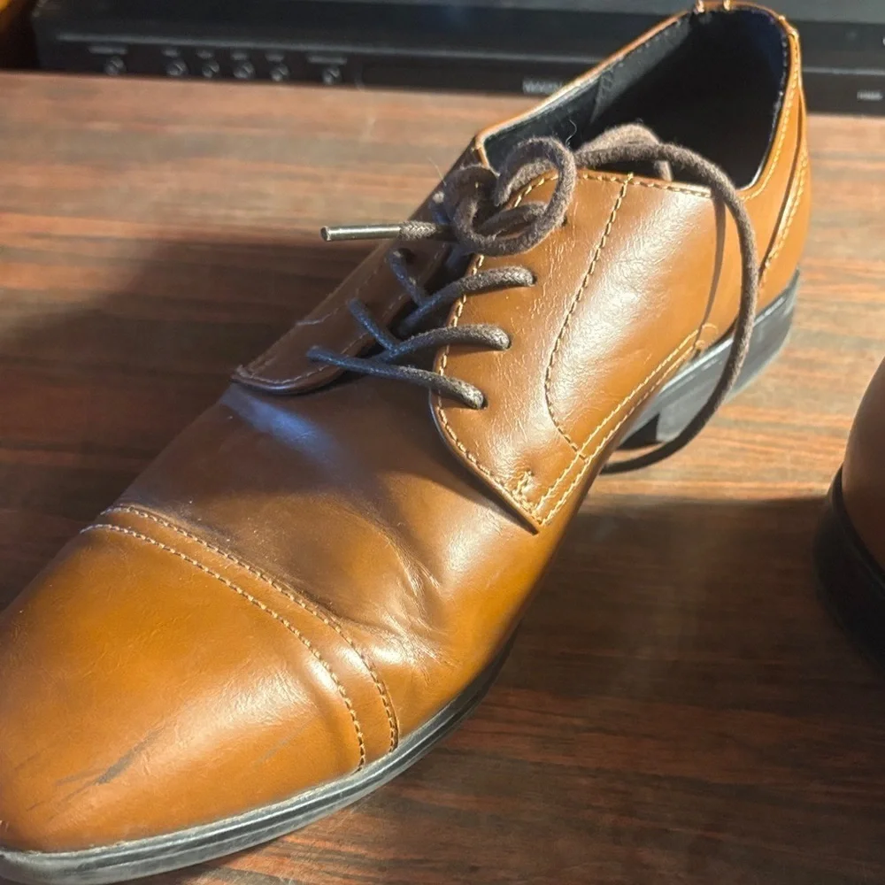 Alfani Tan Leather Men's Oxfords
